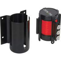 Wall Mount Barrier with Magnetic Tape, Steel, Screw Mount, 12', Red Tape Distribution Élite MP