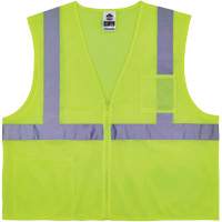 Gilet de s&eacute;curit&eacute; auto-extinguible GloWear 8256Z, Jaune lime haute visibilit&eacute;, Moyen/Petit, Polyester Distribution Élite MP