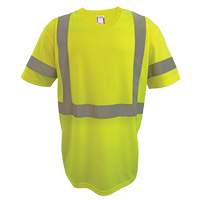 Short Sleeve Safety T-Shirt, Polyester, 2X-Large, High Visibility Lime-Yellow Distribution Élite MP