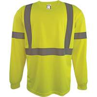Long Sleeve Safety Shirt, Polyester, 2X-Large, High Visibility Lime-Yellow Distribution Élite MP