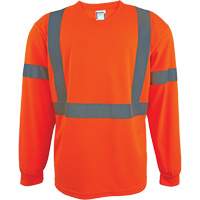 Long Sleeve Safety Shirt, Polyester, 2X-Large, High Visibility Orange Distribution Élite MP