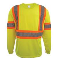 Long Sleeve Safety Shirt, Polyester, 2X-Large, High Visibility Lime-Yellow Distribution Élite MP
