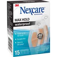 Nexcare Max-Hold Waterproof Bandages, Assorted, Plastic, Sterile Distribution Élite MP