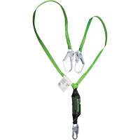 Miller&reg; HP Shock-Absorbing Lanyard, 6', Locking Rebar Hook Center, Locking Snap Hook Leg Ends, Polyester Distribution Élite MP