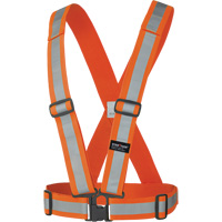 5591 Adjustable Safety Sash, High Visibility Orange, Silver Reflective Colour, One Size Distribution Élite MP