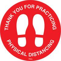 "Physical Distancing" Floor Sign, Adhesive, English with Pictogram Distribution Élite MP