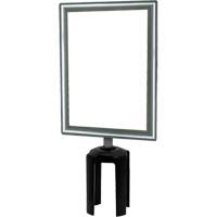 Porte-enseigne vertical robuste avec adaptateur pour poteaux Tensabarrier, Chrome poli Distribution Élite MP