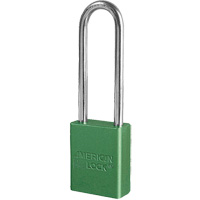 Cadenas de s&eacute;curit&eacute; American Lock, Vert, Cl&eacute;s diff&eacute;rentes, Aluminium, Largeur de 1-1/2" Distribution Élite MP