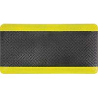 Tapis antifatigue, Losange, 1-2/3' x 3-1/4' x 3/4", Noir/Jaune, Polyur&eacute;thane Distribution Élite MP