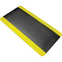 Tapis antifatigue, Losange, 1-2/3' x 3-1/4' x 3/4", Noir/Jaune, Polyur&eacute;thane Distribution Élite MP