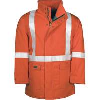 Parka dhiver &agrave; doublure matelass&eacute;e AllOut Westex UltraSoft avec bandes r&eacute;fl&eacute;chissantes, Petit, Orange haute visibilit&eacute;, 46 cal/cm² Distribution Élite MP