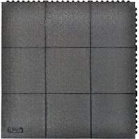 Tapis antifatigue &agrave; imbrication Cushion-Ease, Rugueux, 3' x 3' x 3/4", Noir, Caoutchouc naturel Distribution Élite MP