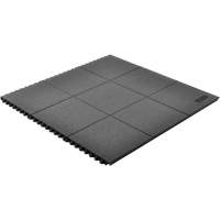 Tapis antifatigue &agrave; imbrication Cushion-Ease, Rugueux, 3' x 3' x 3/4", Noir, Caoutchouc naturel Distribution Élite MP
