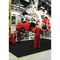 Tapis antifatigue &agrave; imbrication Cushion-Ease, Rugueux, 3' x 3' x 3/4", Noir, Caoutchouc naturel Distribution Élite MP