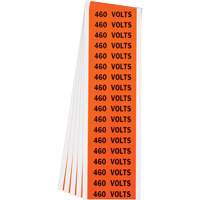 "460 Volts" Conduit & Voltage Labels, 1/2" x 2-1/4", Cloth/Vinyl, English Distribution Élite MP