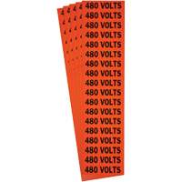"480 Volts" Conduit & Voltage Labels, 1/2" x 2-1/4", Cloth/Vinyl, English Distribution Élite MP