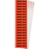 "Emergency Service" Conduit & Voltage Labels, 1/2" x 2-1/4", Cloth/Vinyl, English Distribution Élite MP