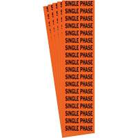 "Single Phase" Conduit & Voltage Labels, 1/2" x 2-1/4", Cloth/Vinyl, English Distribution Élite MP