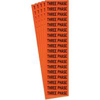 "Three Phase" Conduit & Voltage Labels, 1/2" x 2-1/4", Cloth/Vinyl, English Distribution Élite MP