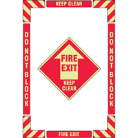 Trousse de marquage du sol ?Fire Exit? (sortie de secours), Adh&eacute;sif, Anglais avec pictogramme Distribution Élite MP