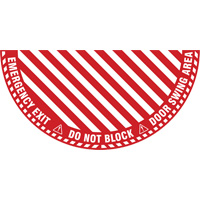 Signalisation au sol ?Emergency Exit? (sortie de secours) pour porte battante en demi-cercle, Adh&eacute;sif, Anglais avec pictogramme Distribution Élite MP