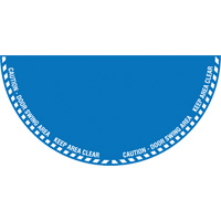 Signalisation au sol ?Caution? (attention) pour porte battante en demi-cercle, Adh&eacute;sif, Anglais avec pictogramme Distribution Élite MP
