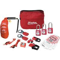Trousse de cadenassage avec cadenas en thermoplastique de qualit&eacute; sup&eacute;rieure Zenex, Ensemble &eacute;lectrique, 16 composants compris Distribution Élite MP