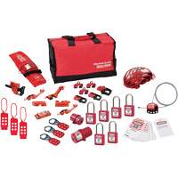 Trousse de cadenassage avec cadenas en thermoplastique de qualit&eacute; sup&eacute;rieure Zenex, Ensemble &eacute;lectrique/Vanne, 34 composants compris Distribution Élite MP