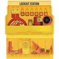 Station de cadenassage pour vannes et appareils &eacute;lectriques de luxe et de qualit&eacute; sup&eacute;rieure, Cadenas Thermoplastique, Capacit&eacute; de 32, Cadenas Compris Distribution Élite MP