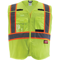 Veste de s&eacute;curit&eacute; pour signaleur, Jaune lime haute visibilit&eacute;, Moyen/Petit Distribution Élite MP