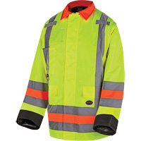 6040 Veste de contr&ocirc;le de la circulation pour l'hiver qu&eacute;b&eacute;cois, Polyester, Jaune lime haute visibilit&eacute;, T-petit Distribution Élite MP