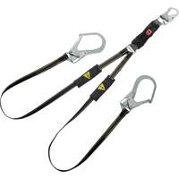 Longe &agrave; amortisseur d'&eacute;nergie pour le soudage V-Series, 6', Point d'ancrage &agrave; Crochet d'armature, Crochet mousqueton aux jambes, Kevlar/M&eacute;tal/Nylon Distribution Élite MP