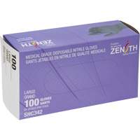 Medical Grade Disposable Gloves, Large, Nitrile, 6-mil, Powder-Free, Black, Class 2 Distribution Élite MP