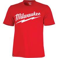 Chandail &agrave; manches courtes tr&egrave;s r&eacute;sistant avec logo Milwaukee, Hommes, Petit, Rouge Distribution Élite MP