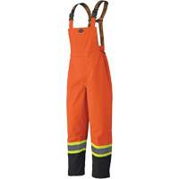 5404 300D Trilobal Ripstop Waterproof Bib Pants, Polyester, Small, Black/High Visibility Orange Distribution Élite MP