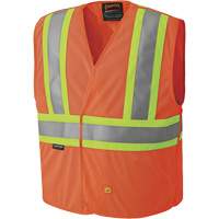 6914A Flame Resistant Safety Vest, High Visibility Orange, Medium/Small, Polyester Distribution Élite MP