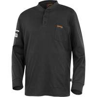 332 Chandail Henley en tricot interlock ignifuge, Petit, Noir Distribution Élite MP