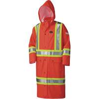 5896 Flame Resistant Waterproof Long Coat, Small, High Visibility Orange Distribution Élite MP