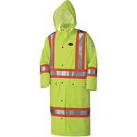 5897 Flame Resistant Waterproof Long Coat, Large, High Visibility Lime-Yellow Distribution Élite MP