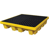 Ultra-Spill Pallet emboitable, 4 barils, Capacit&eacute; de d&eacute;versement 66 gal. US, 51" x 51" x 10" Distribution Élite MP