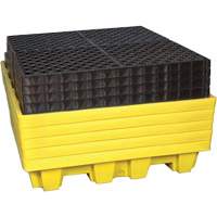 Ultra-Spill Pallet emboitable, 4 barils, Capacit&eacute; de d&eacute;versement 66 gal. US, 51" x 51" x 10" Distribution Élite MP