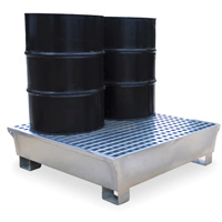 Ultra-Spill Pallet en acier, 4 barils, Capacit&eacute; de d&eacute;versement 68 gal. US, 49,1" x 47,1" x 10,9" Distribution Élite MP