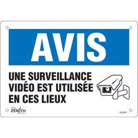 Enseigne  Surveillance vid&eacute;o , 7" x 10", Plastique, Français avec pictogramme Distribution Élite MP