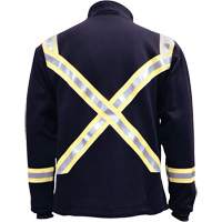Flame Resistant Striped Full Zip Fleece Jacket, Small, Navy Blue Distribution Élite MP