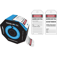 &eacute;tiquettes de danger pour barricade, Papier cartonn&eacute;, 3" la x 6-1/4" h, Anglais Distribution Élite MP