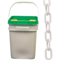 Chaîne de s&eacute;curit&eacute; en plastique robuste, Blanc, Maillon de 2", 120' de long Distribution Élite MP