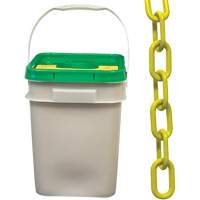 Chaîne de s&eacute;curit&eacute; en plastique robuste, Jaune, Maillon de 2", 120' de long Distribution Élite MP