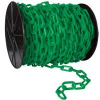 Chaîne de s&eacute;curit&eacute; en plastique robuste, Jaune, Maillon de 2", 100' de long Distribution Élite MP