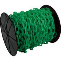 Chaîne de s&eacute;curit&eacute; en plastique robuste, Vert, Maillon de 2", 100' de long Distribution Élite MP
