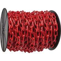 Chaîne de s&eacute;curit&eacute; en plastique robuste, Rouge, Maillon de 2", 100' de long Distribution Élite MP